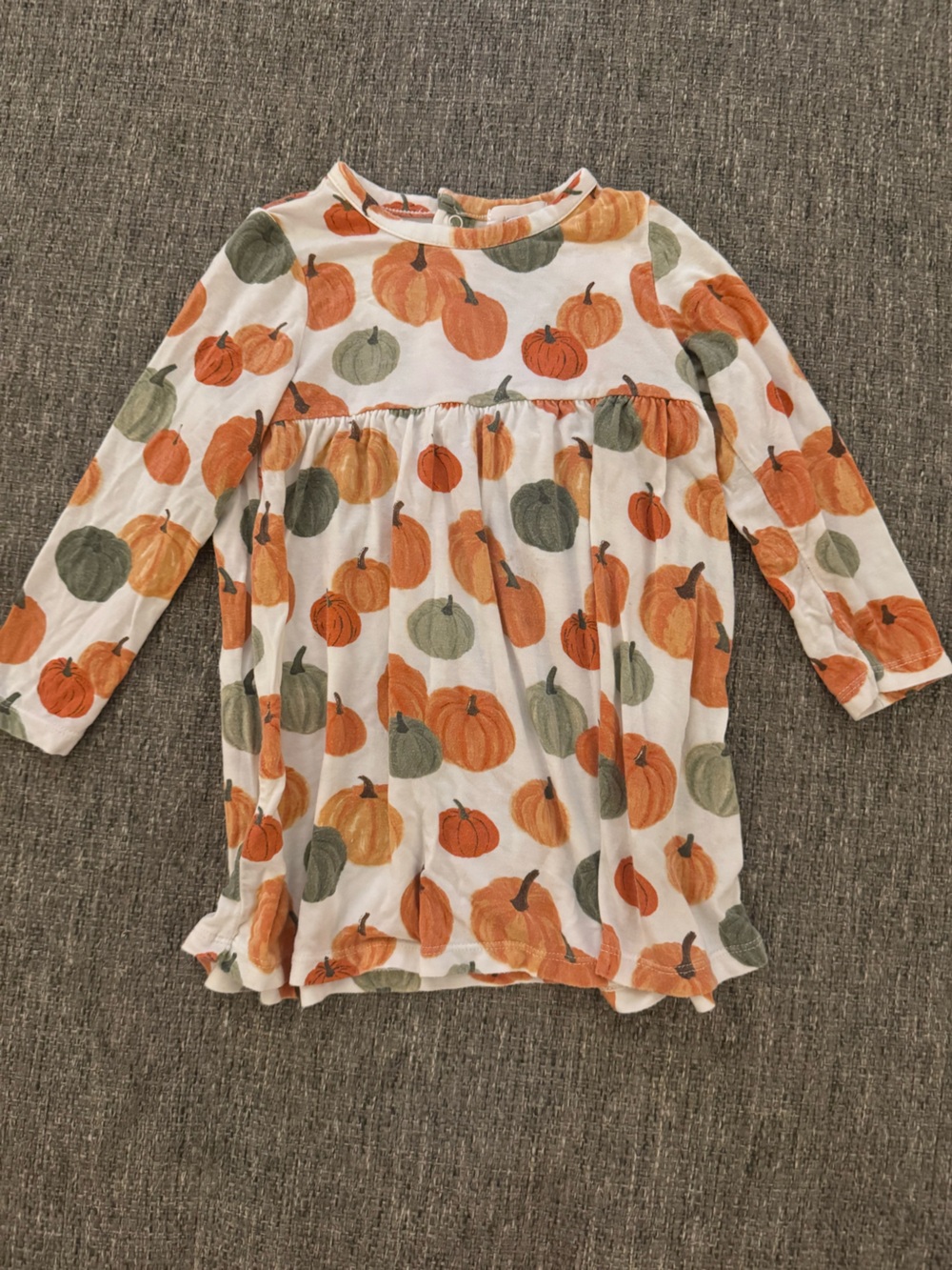 Angel Dear Bamboo Pumpkin Print Long Sleeve Dress 12-18M